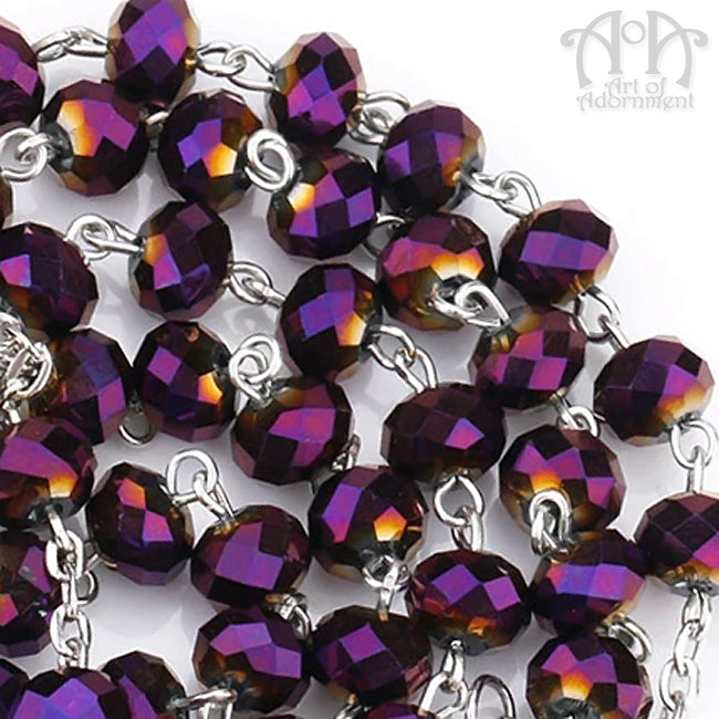 Mystic Ouija Celestial Purple Crystal Pendant Necklace