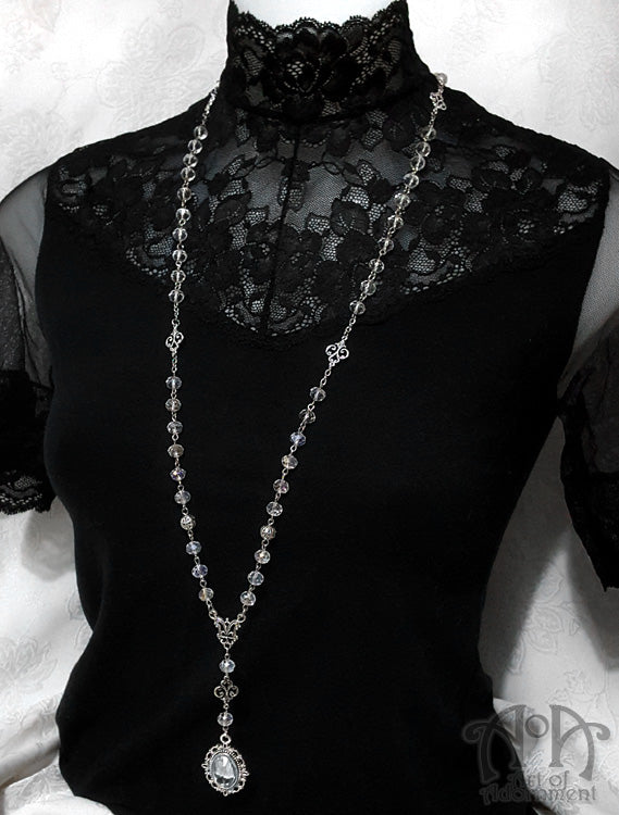 Argenta Long Art Nouveau Crystal Pendant Necklace