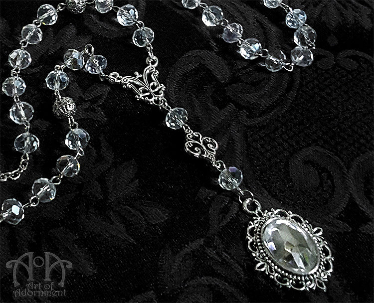 Argenta Long Art Nouveau Crystal Pendant Necklace