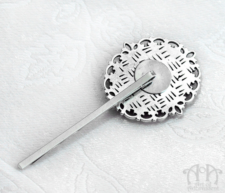 Vampire's Kiss Gothic Red Crystal Slide Hair Pin Clip