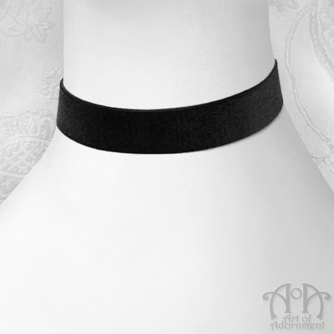 Custom Size 22mm Plain Black Velvet Ribbon Choker Necklace