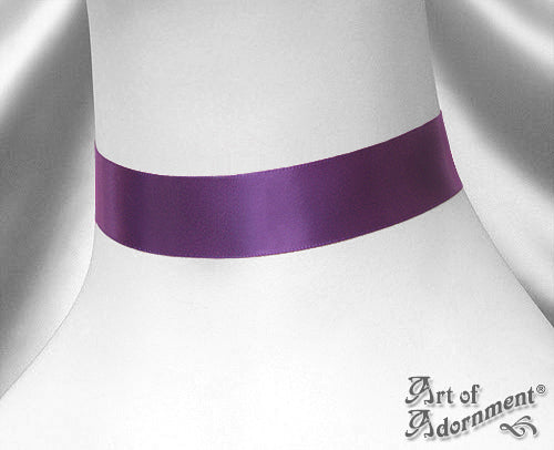 Custom Size 25mm Plain Colour Satin Choker Necklace