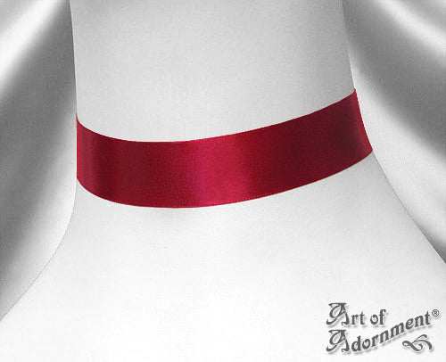 Custom Size 25mm Plain Colour Satin Choker Necklace