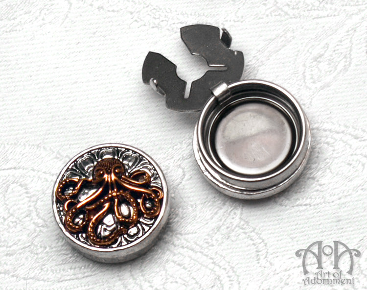 Patina Steampunk Kraken Cuff Button Covers