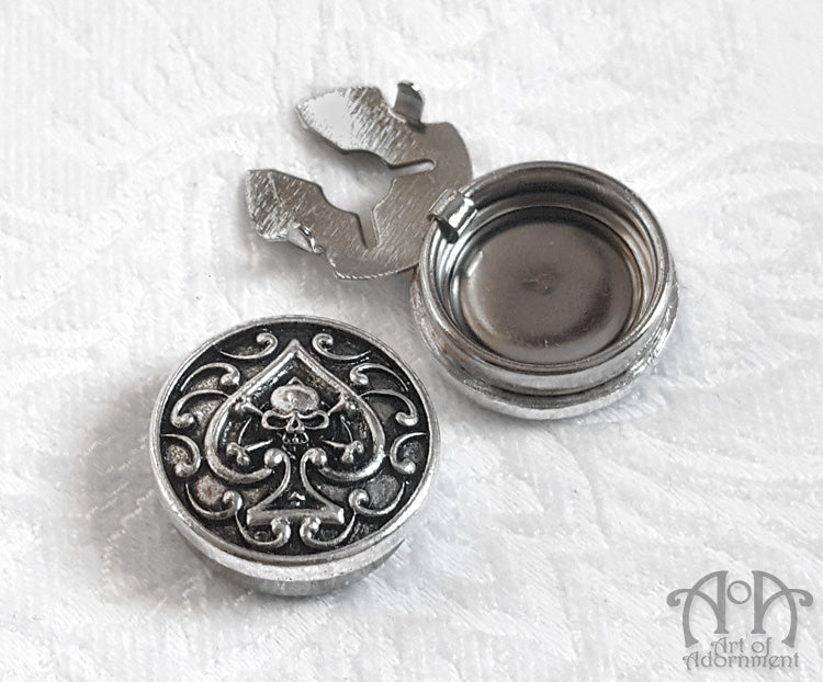 Ace Of Spades Gothic Skull Cuff Button Covers