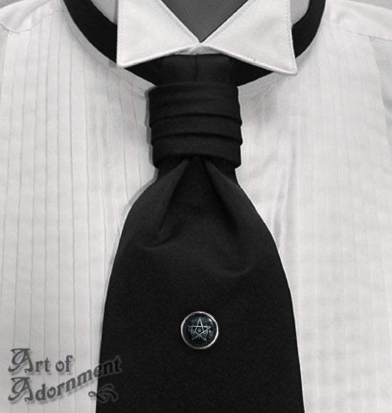 Druid's Sigil Black Lunar Pentagram Tie Tack Pin