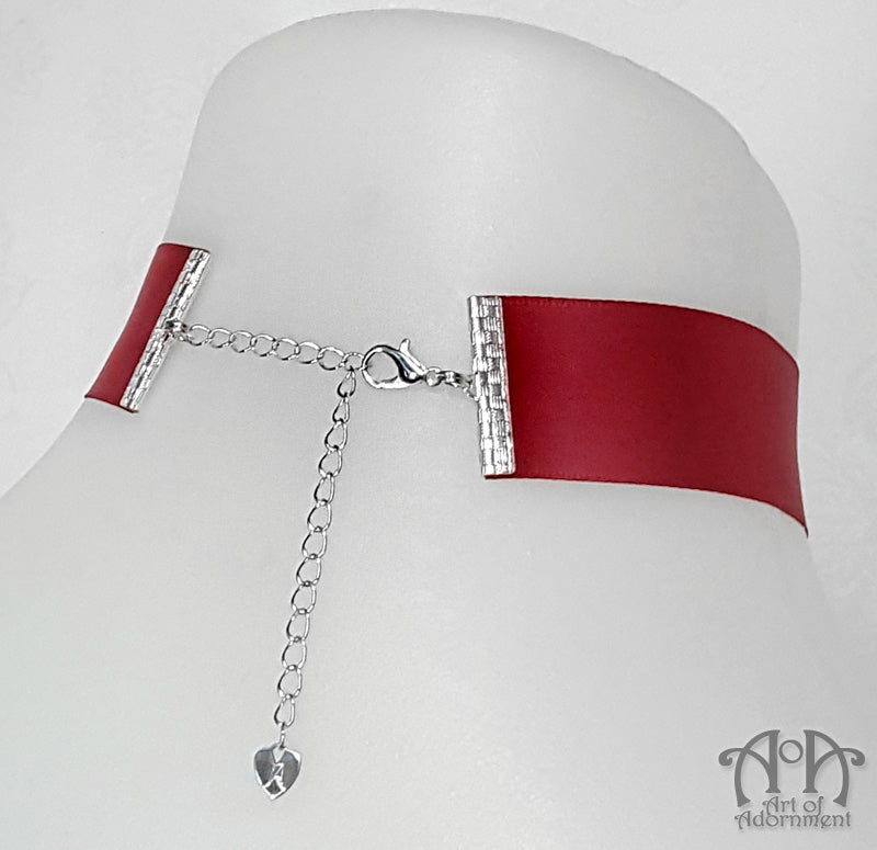 Custom Size 25mm Plain Colour Satin Choker Necklace