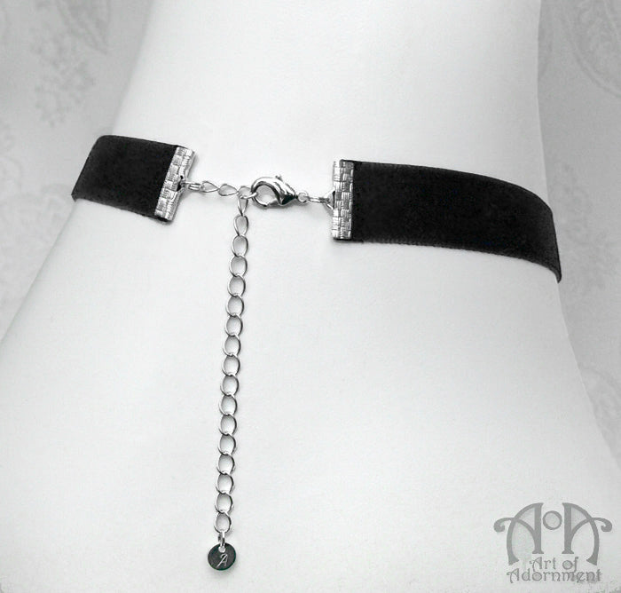 Custom Size 16mm Plain Black Velvet Ribbon Choker Necklace
