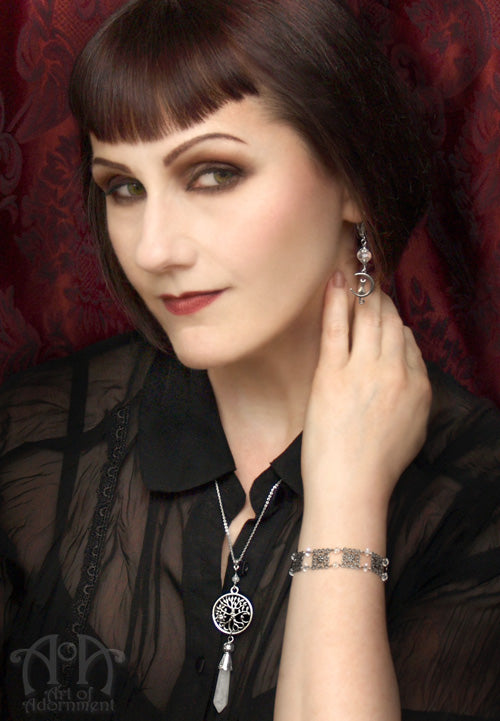 Argenta Cat-In-The-Moon Charm Crystal Earrings