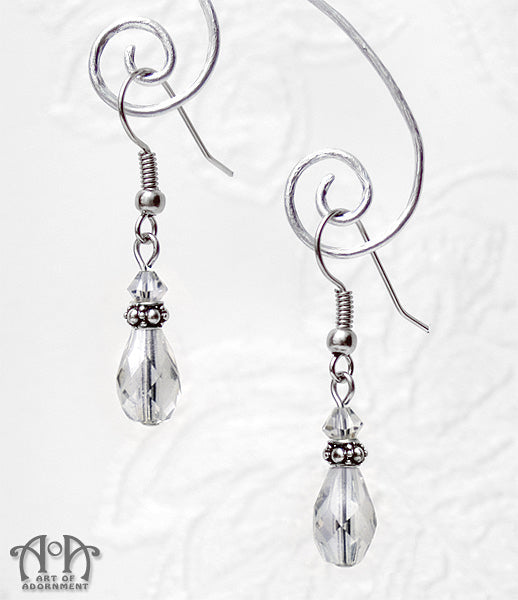 Custom Coloured Glass Mini Teardrop Bead Earrings