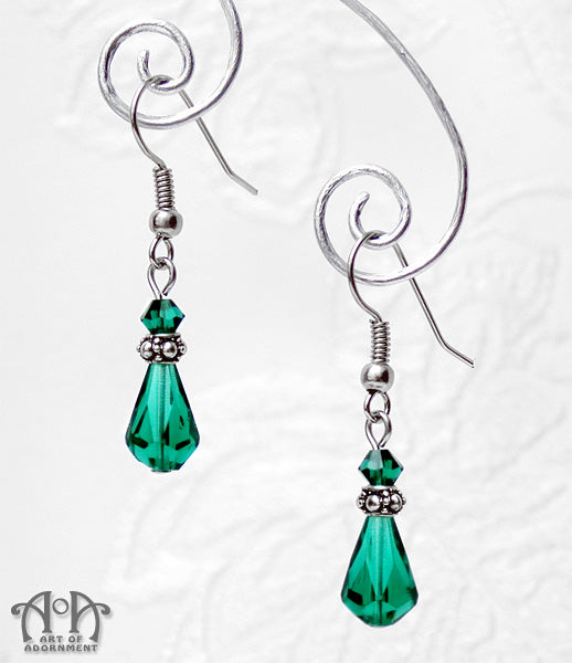 Custom Coloured Glass Mini Teardrop Bead Earrings