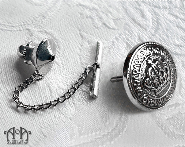 Argenta Victorian Royal Crown Tie Tack Pin