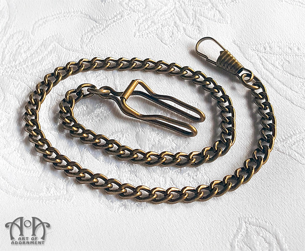 Steampunk Antiqued Bronze Pocket Watch Chain