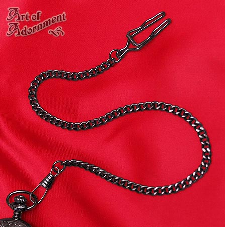 Gothic Gunmetal Black Pocket Watch Chain