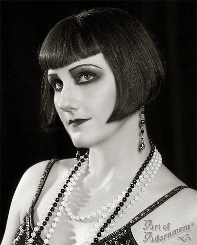 Nocturne Femme Fatale Long Black 1920s Flapper Earrings