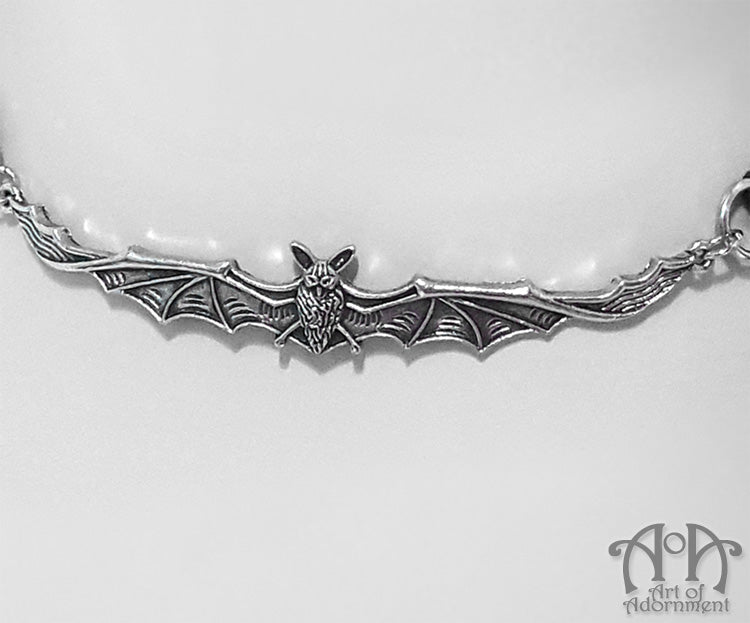 Gothic Vampire Bat Faux Suede Choker Necklace