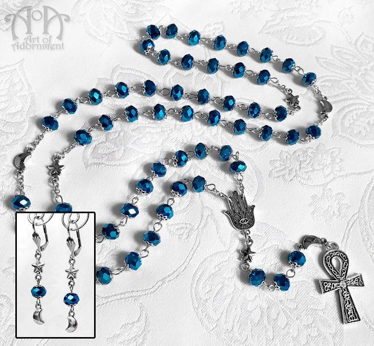 Mystic Moon Celestial Crystal Necklace & Earrings Set