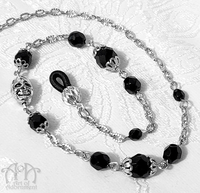 Nocturne Gothic Skull Beaded Eyeglasses Holder Chain