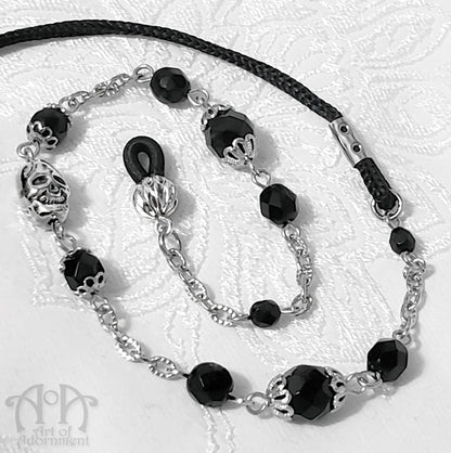 Nocturne Gothic Skull Beaded Eyeglasses Holder Chain