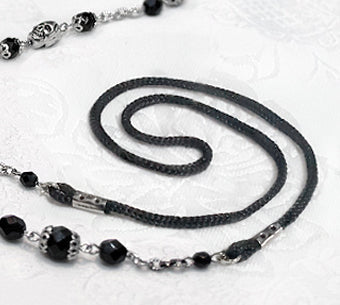 Nocturne Gothic Skull Beaded Eyeglasses Holder Chain