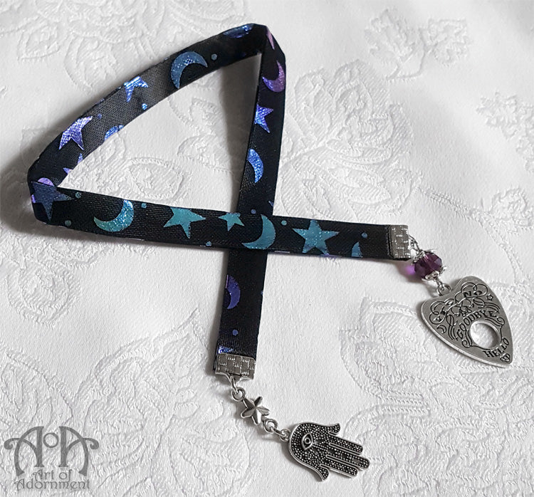 Celestial Mystic Charms Metallic Satin Ribbon Bookmark