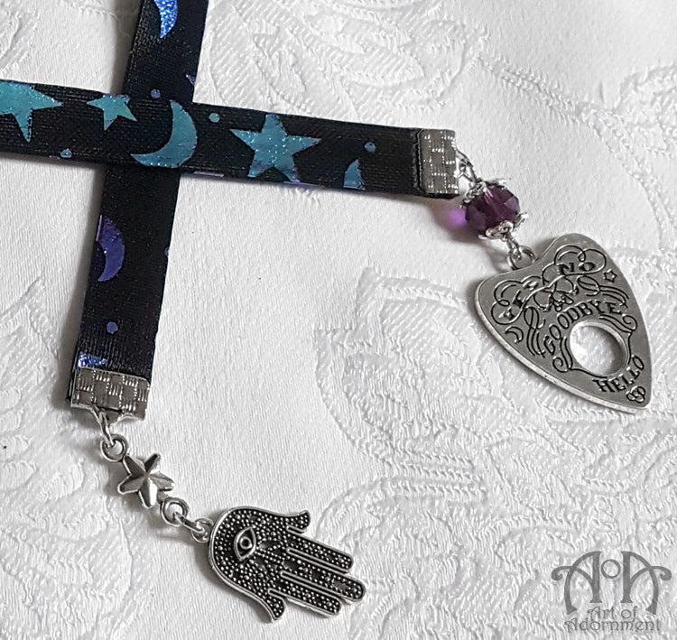 Celestial Mystic Charms Metallic Satin Ribbon Bookmark