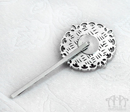 Vampire's Kiss Gothic Red Crystal Slide Hair Pin Clip