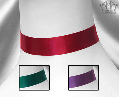 Custom Size 25mm Plain Colour Satin Choker Necklace