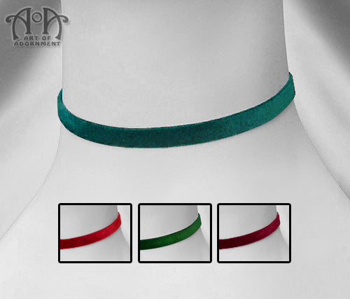 Custom Size 10mm Plain Colour Velvet Choker Necklace