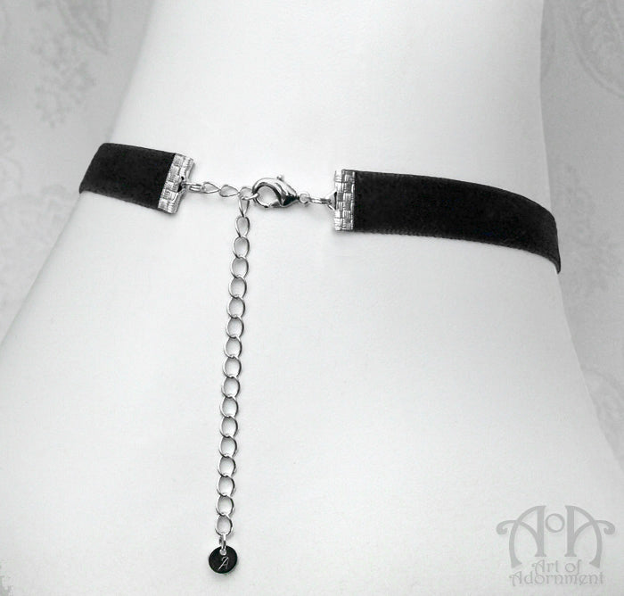 Custom Size 10mm Plain Black Velvet Ribbon Choker Necklace