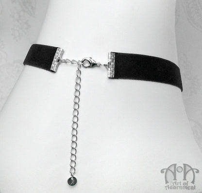 Custom Size 16mm Plain Black Velvet Ribbon Choker Necklace