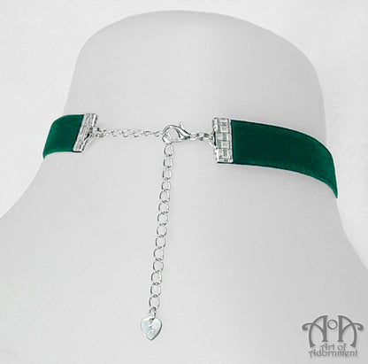 Sylvannia Green Crystal Diva Velvet Choker Necklace