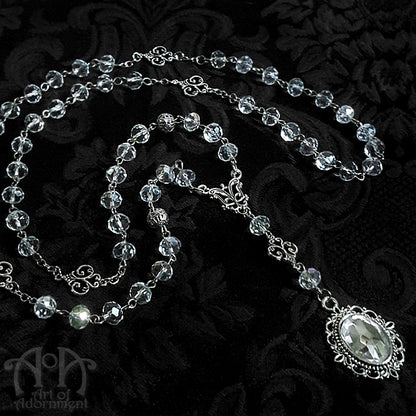 Argenta Long Art Nouveau Crystal Pendant Necklace