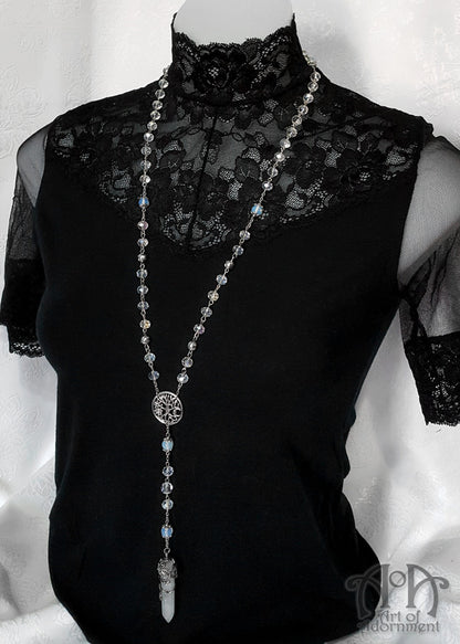 Cosmic Tree Opal & Rock Crystal Rosary Necklace
