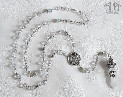 Cosmic Tree Opal & Rock Crystal Rosary Necklace