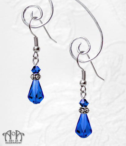 Custom Coloured Glass Mini Teardrop Bead Earrings