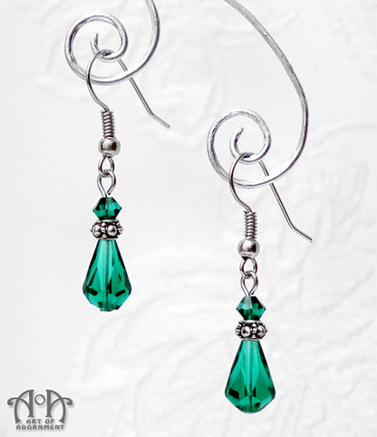 Custom Coloured Glass Mini Teardrop Bead Earrings