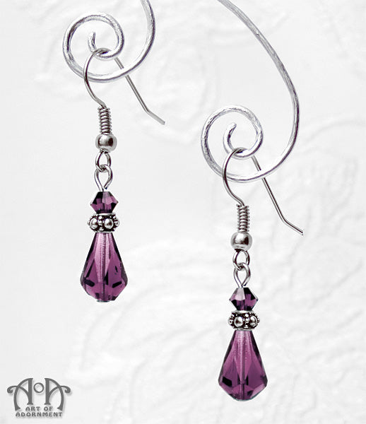 Custom Coloured Glass Mini Teardrop Bead Earrings