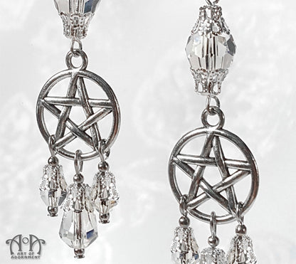 Argenta Elemental Pentacle Crystal Chandelier Earrings