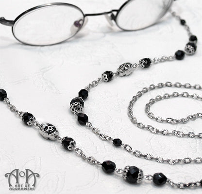 Nocturne Gothic Skull Beaded Eyeglasses Holder Chain