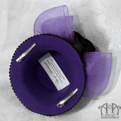 Mystique Purple & Black Mini Top Hat Hair Clip