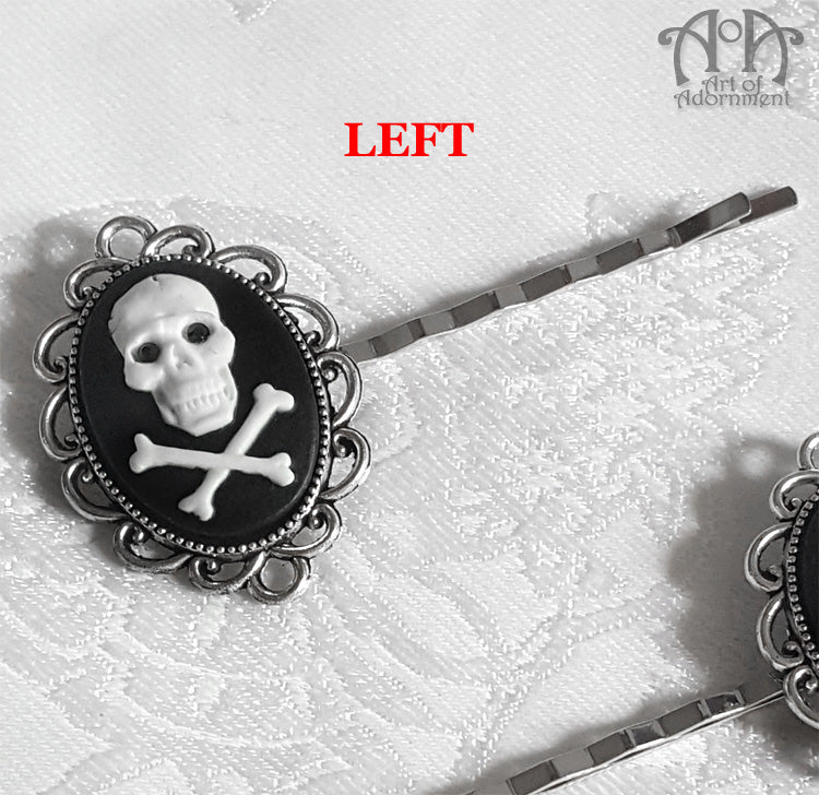 Luminosa Gothic Skull Cameo Slide Hair Pin Clip