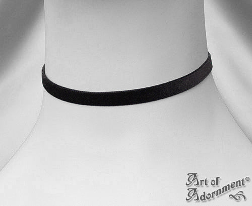 Custom Size 10mm Plain Black Velvet Ribbon Choker Necklace