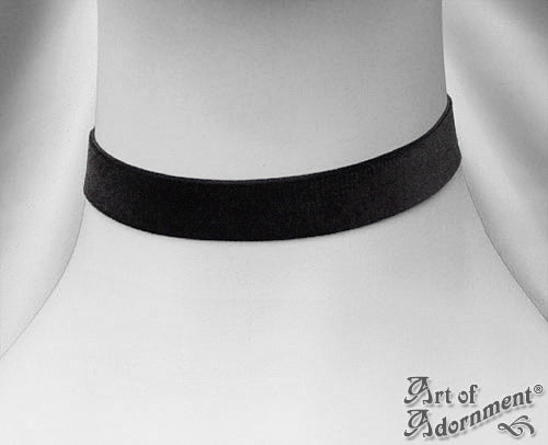 Custom Size 16mm Plain Black Velvet Ribbon Choker Necklace