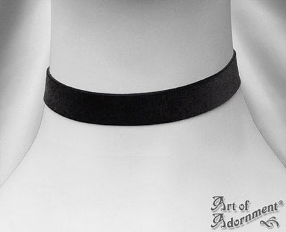 Custom Size 16mm Plain Black Velvet Ribbon Choker Necklace