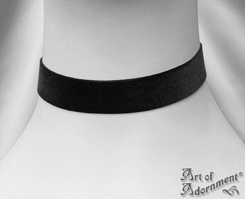 Custom Size 22mm Plain Black Velvet Ribbon Choker Necklace