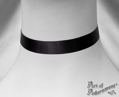 Custom Size 16mm Plain Black Satin Ribbon Choker Necklace