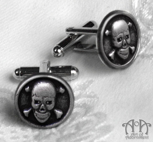 Argenta Gothic Skull & Crossbones Cufflinks