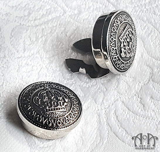 Argenta Victorian Royal Crown Cuff Button Covers