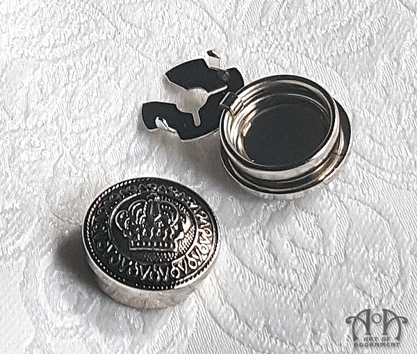 Argenta Victorian Royal Crown Cuff Button Covers